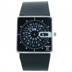 NY  London Leather Band Disk Mens Watch PI-2024 Assorted